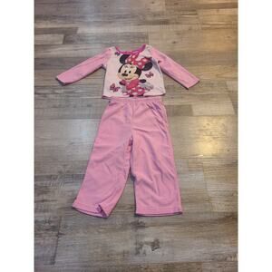 Disney 2t girls pink minnie mouse fleece pajama set